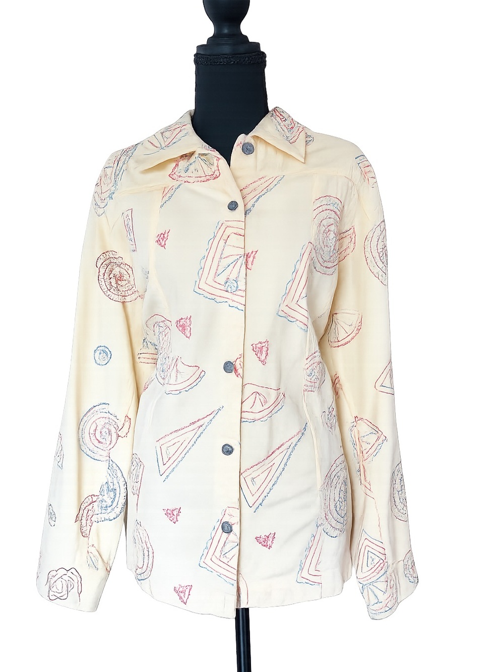 Heavy VTG Boho Yellow Embroidered Art shirt